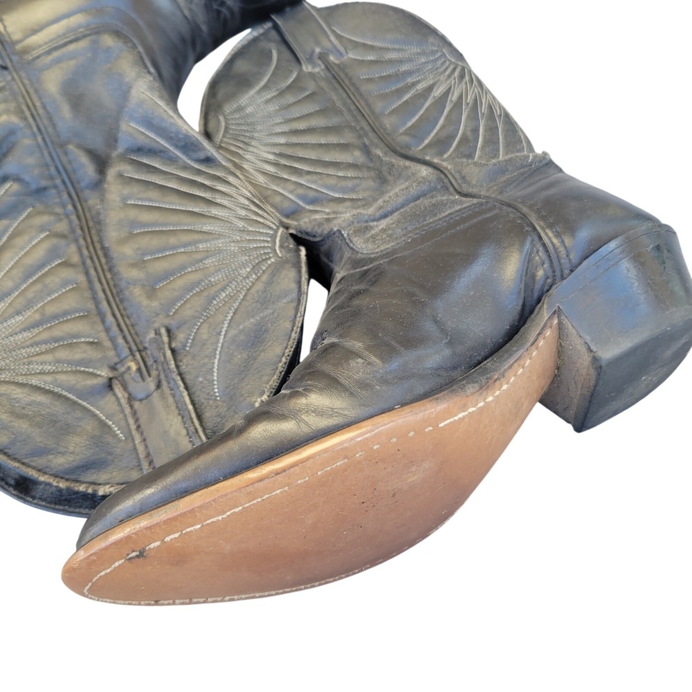 Laredo Black Leather Western Cowboy Boots Pointed Toe 51221 Size 5.5 M‎
